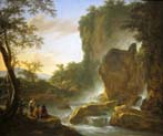 italianate landscape with an artist sketching from nature 